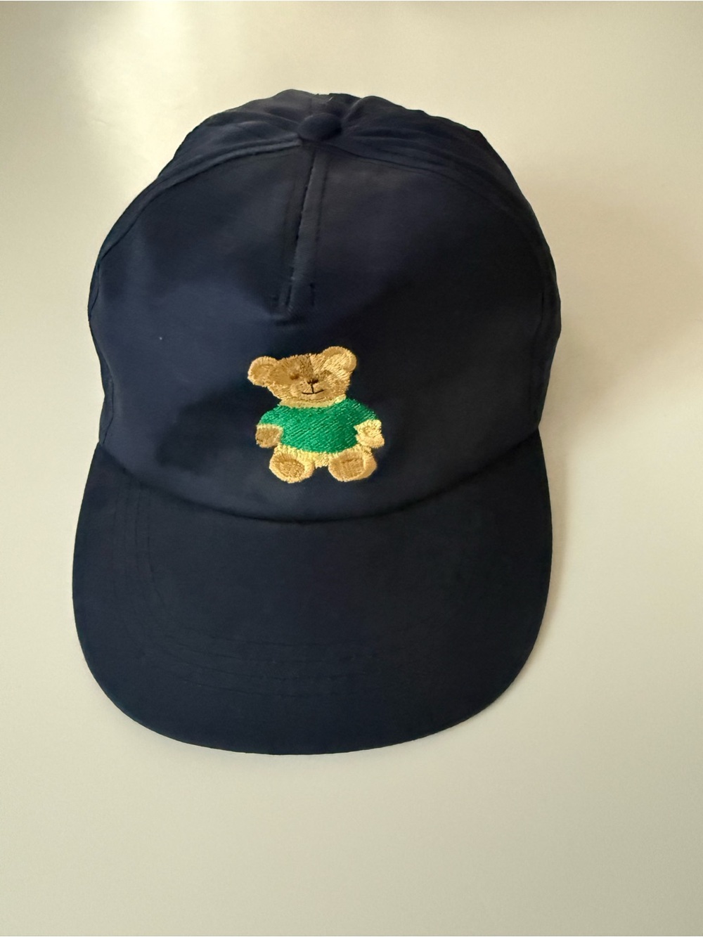 Harrods Navy Blue Kids Baseball Cap with Embroidered Teddy